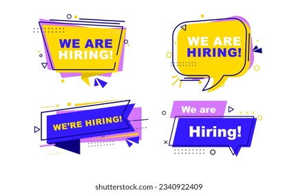 We are hiring banners collection logo