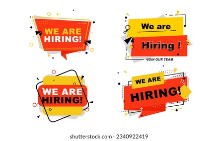 We are hiring banners collection logo