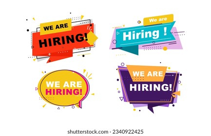 We are hiring banners collection logo