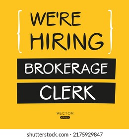 Wir stellen ein (Brokerage Clerk), Vektorgrafik.
