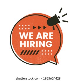 We are hiring bubble with retro style