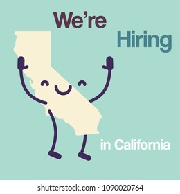 We are Hiring in California Template, Banner Design or Poster. Job Vacancy Advertisement Concepts in California.