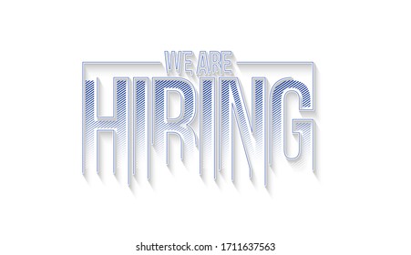 We are Hiring Calligraphic line art Text shopping poster vector illustration Design.