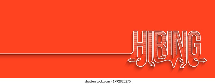 We are Hiring Calligraphic line art Text shopping poster vector illustration Design.