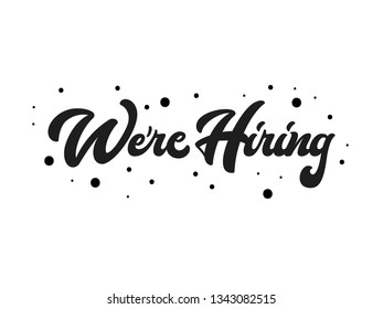 We Are Hiring Calligraphy with Splash and White Background