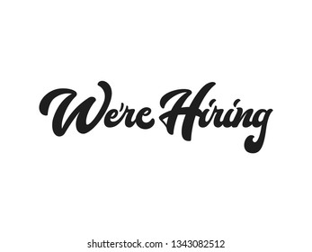 We Are Hiring Calligraphy with White Background