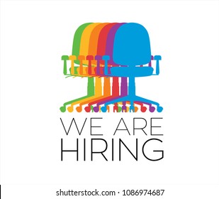 We are hiring chairs badge in vector graphics
