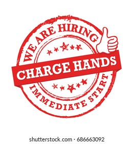We are hiring Charge hands, immediate start - Job advertising / Job offer - Grunge label. Print colors used