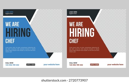 Estamos contratando chefs ou ajudantes de cozinheiro para um posto de trabalho nas mídias sociais