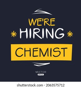 Estamos contratando a Chemist, ilustración vectorial.