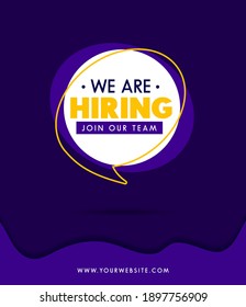 We are hiring colorful colorful design template. Minimalist style typographic design for job vacancy in trendy flat style. Join our team open vacancy banner design. Vector illustration