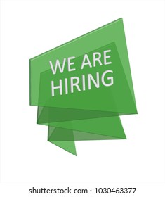 We are hiring colourful badge in vector graphics