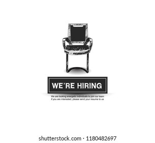 We are hiring concept design with empty chair office means to be filled
