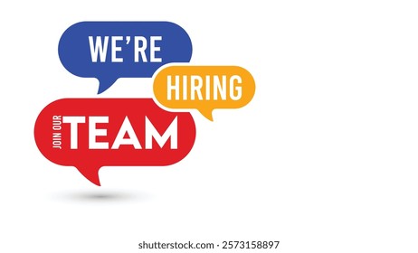 We are hiring concept, Join our team speech bubble with copy space.