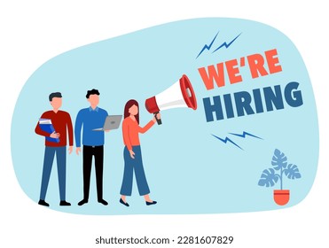 We are hiring concept vector illustration. Business recruitment.
