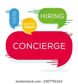 We are hiring (Concierge), Join our team, vector illustration.