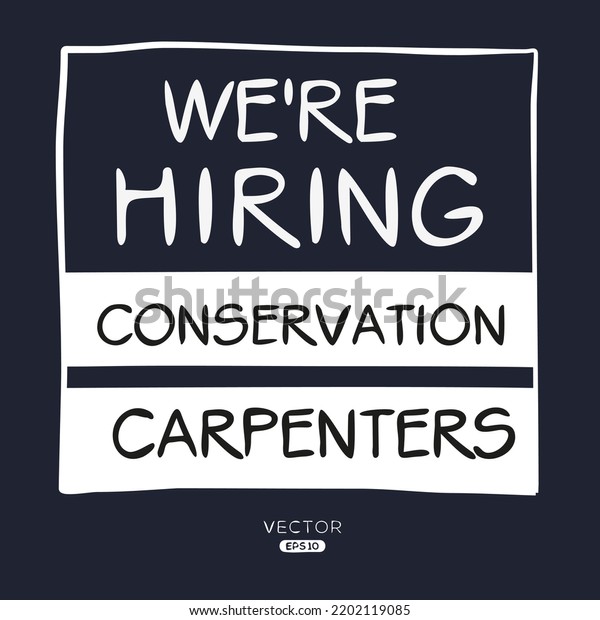 We Hiring Construction Carpenters Vector Illustration Stock Vector
