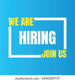 We are hiring creative vector sign, Join our team employee hiring icon banner, We are hiring design sign illustration