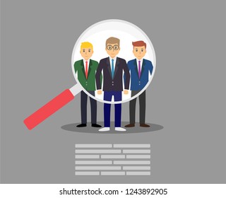 We are Hiring design with Magnifying Glass, find job, businessman
