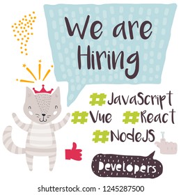 We are Hiring Design for Social Media Promotion. Suitable for Animation, Print, and Digital Usage. Catching Developers Design, Who are in High Demand. Vue, React, Node. Business Growth