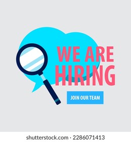we are hiring design vector template illustration