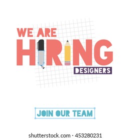 We are hiring designers. Template design for recruitment agency broadcasting. Graphic designer artist required.