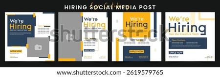 We Are Hiring Editable Social Media Post for Job Openings Recruitment and Employment Campaigns Ideal for Businesses to Advertise Career Opportunities on Instagram Facebook LinkedIn and Other Platforms