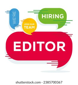 We are hiring (Editor), Join our team, vector illustration.