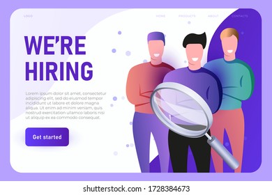 We are hiring. Employees finding illustration concept. Workers search