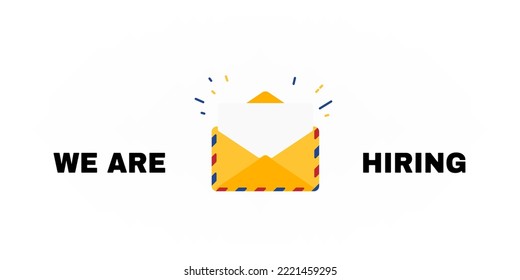 We are hiring with envelope illustration