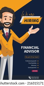 We Are Hiring Financial Advisor Portrait Template Design.