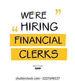 Wir stellen ein (Financial Clerks), Vektorgrafik.