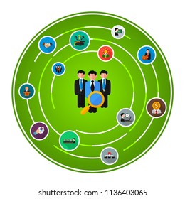 We are hiring flat icons concept. Vector illustration. Element template for design.