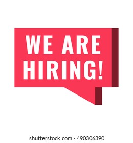 We are hiring. Flat vector illustration on white background. Can be used business company.