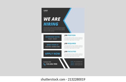 We are hiring flyer design. Job offer leaflet template. Job vacancy flyer poster template design, cover, a4 size, flyer design svg