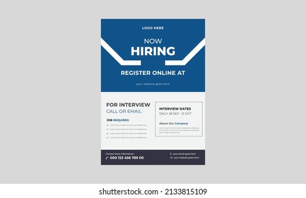 We are hiring flyer design. Job offer leaflet template, Job vacancy flyer poster template design, We are hiring job flyer template.
