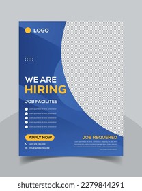 We are hiring flyer design. Job offer leaflet template.  We are hiring Job advertisement flyer template, Vector