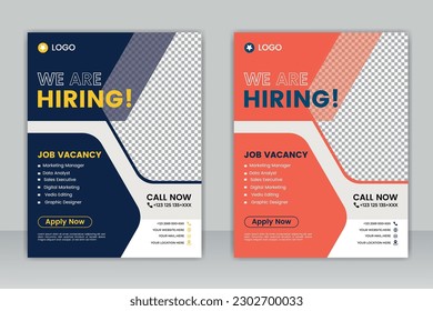 We are hiring flyer design. Job offer leaflet template.  We are hiring Job advertisement flyer template, Vector