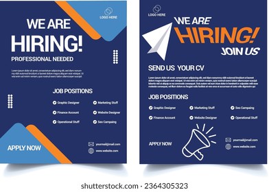 We are hiring flyer design. Job vacancy flyer poster template design.