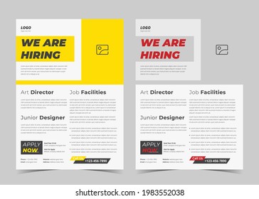Wir stellen Flugbegleiter-Design ein. Wir stellen Plakatvorlagen ein. Faltblatt-Muster für Stellenangebote