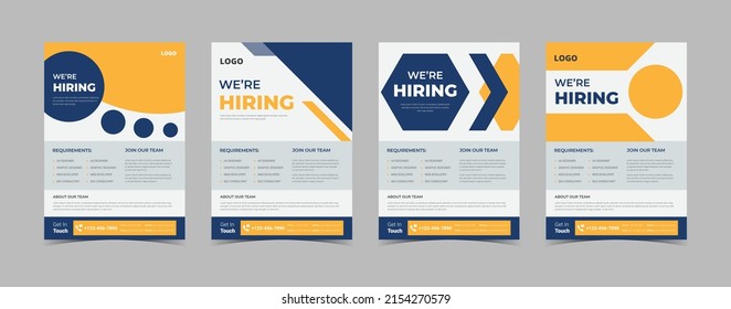 We are hiring flyer design template bundle, Job Vacancy Flyer Template, We are Hiring job Flyer Template svg