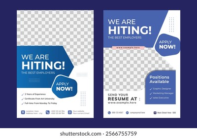 We are hiring flyer design template bundle, Poster or flyer templates for effective recruitment and hiring process