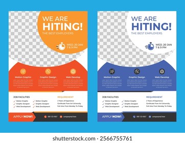 We are hiring flyer design template bundle, Poster or flyer templates for effective recruitment and hiring process