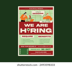 We Are Hiring Flyer. Happy Teacher's day congratulation card, poster or banner design, best teacher ever vector concept