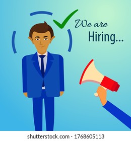 We are Hiring - flyer, poster advertisement for job seekers. Job post graphic for social media and websites.