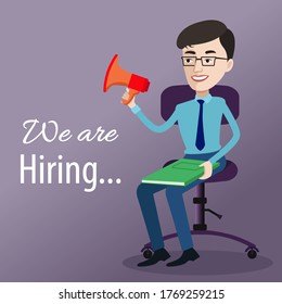 Estamos contratando - volante, publicidad de afiches para quienes buscan trabajo. Gráfico de publicaciones de trabajo para medios sociales y sitios web.