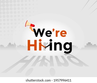 We Are Hiring - Flyer, Poster Advertisement For Job Seekers. Job Post Graphic For Social Media And Websites.