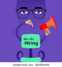 We are Hiring - flyer, poster advertisement for job seekers. Job post graphic for social media and websites.