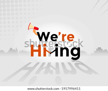 We are Hiring - flyer, poster advertisement for job seekers. Job post graphic for social media and websites.