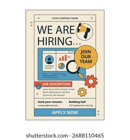 Estamos contratando design de modelo de cartaz de folheto